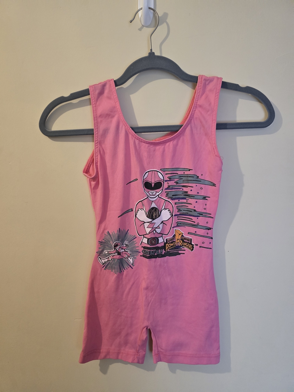 90s Vintage Pink Power Rangers Girls Romper Size 8-10